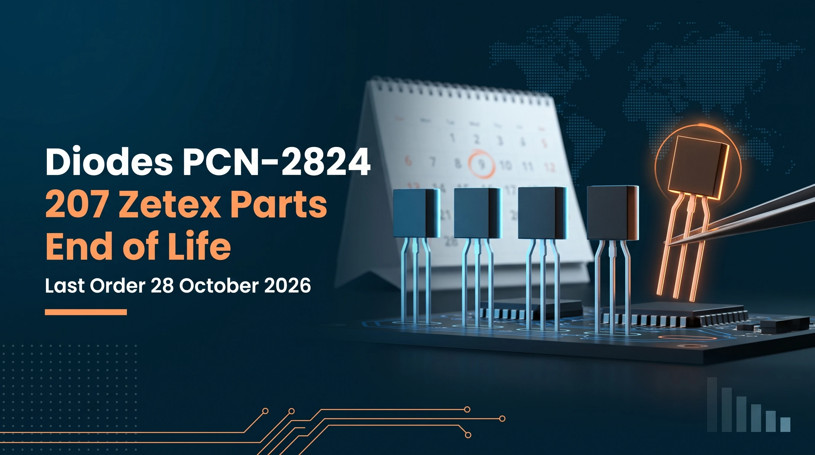 Diodes PCN-2824 EOL: 207 Zetex Parts, Last Order 28 Oct 2026